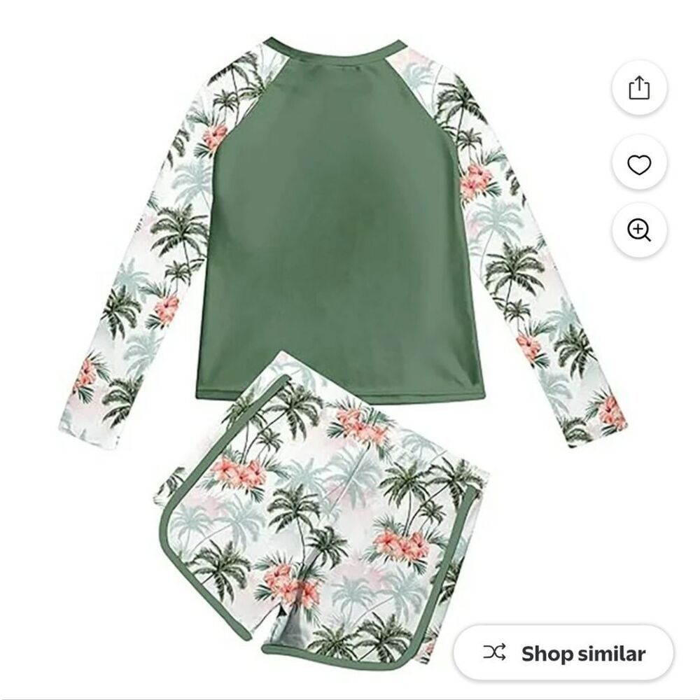 Kids Swim Set with Palm Print
